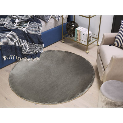 Round Godinne Solid Colour Viscose Hand Woven 140cm X 140cm Area Rug