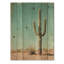 Cactus minimaliste et ciel du désert II - décoration murale en bois de cactus floral - sur bois de pin naturel-1664286693