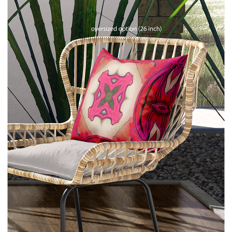 Coussin intérieur pastel zippé Pastel, 20 po X 20 po, Rose vif / gris, Faux suède