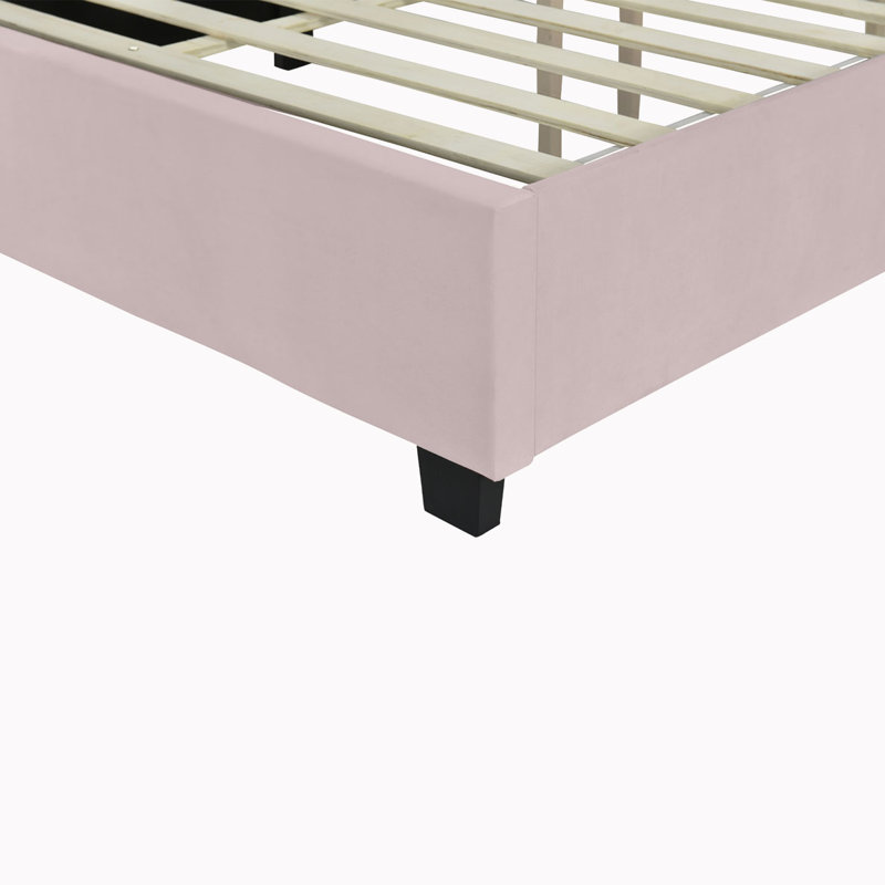 Lit plateforme tapissier Anyston, Grand, Beige