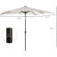 Parasol solaire avec lumières DEL - 9 pi x 7 pi, inclinable pour la protection contre le soleil, abat-jour extérieur à multiples zones inclinables et manivelle de 7 pi, améliorant les espaces dans le jardin, la terrasse et la cour