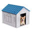 Niche pour chien d'extérieur en plastique pour petits chiens de taille moyenne, abri pour animaux résistant aux intempéries avec construction en PP durable pour le patio et la cour