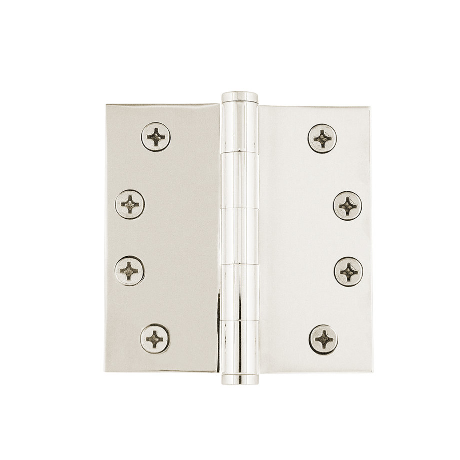4" Button Tip Heavy Duty Hinge with Square Corners Grandeur 