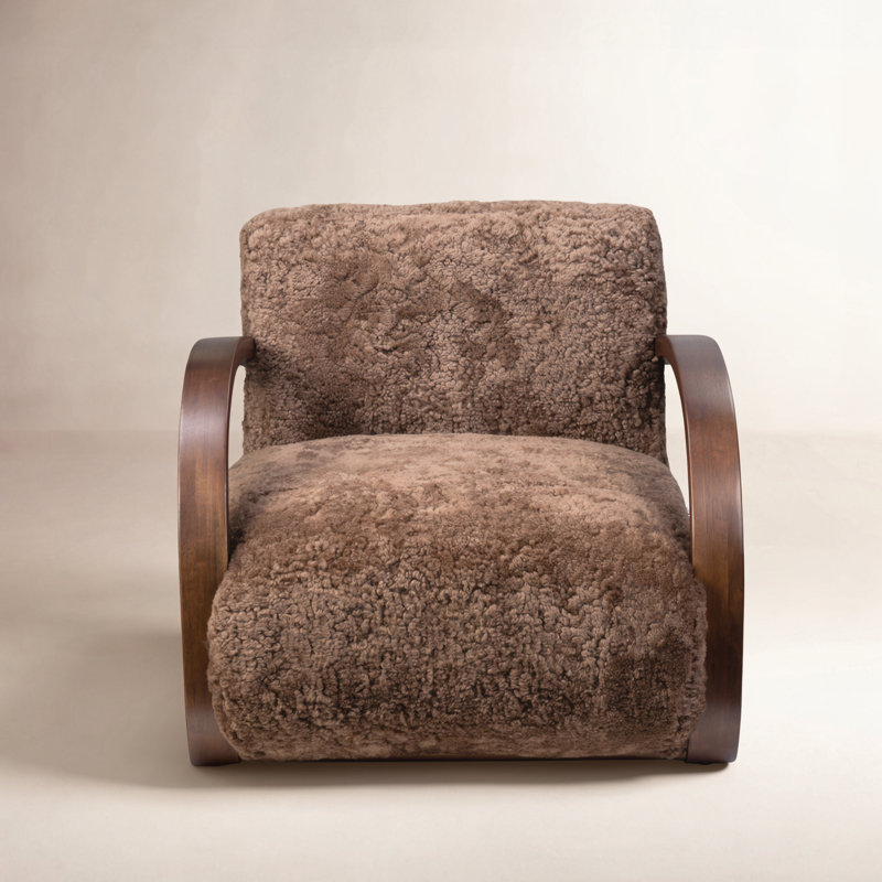 Burke Chair-Taupe Shearling, Amber Shearling