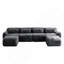 Canapé modulaire ergonomique à 4 places en tissu moelleux doux et moelleux avec coussins décoratifs et 2 repose-pieds pour le cinéma maison-357529940-357529941