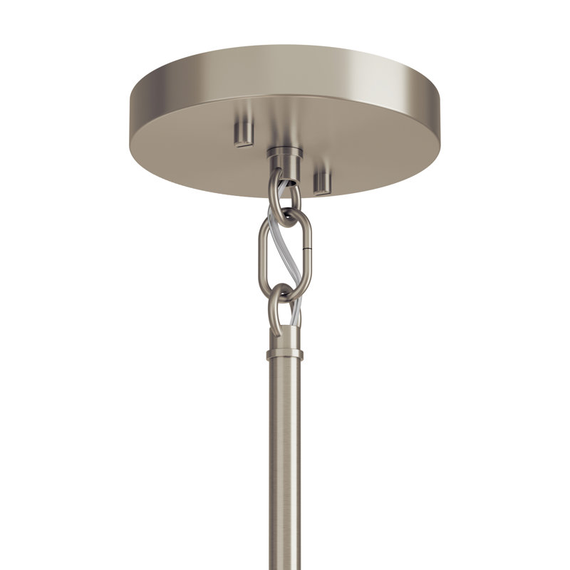 4-Light Brushed Nickel Convertible Chandelier, Brushed Nickel