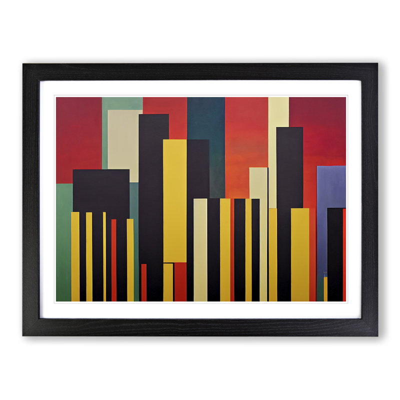 Popular Abstract City Skyline - Framed Print