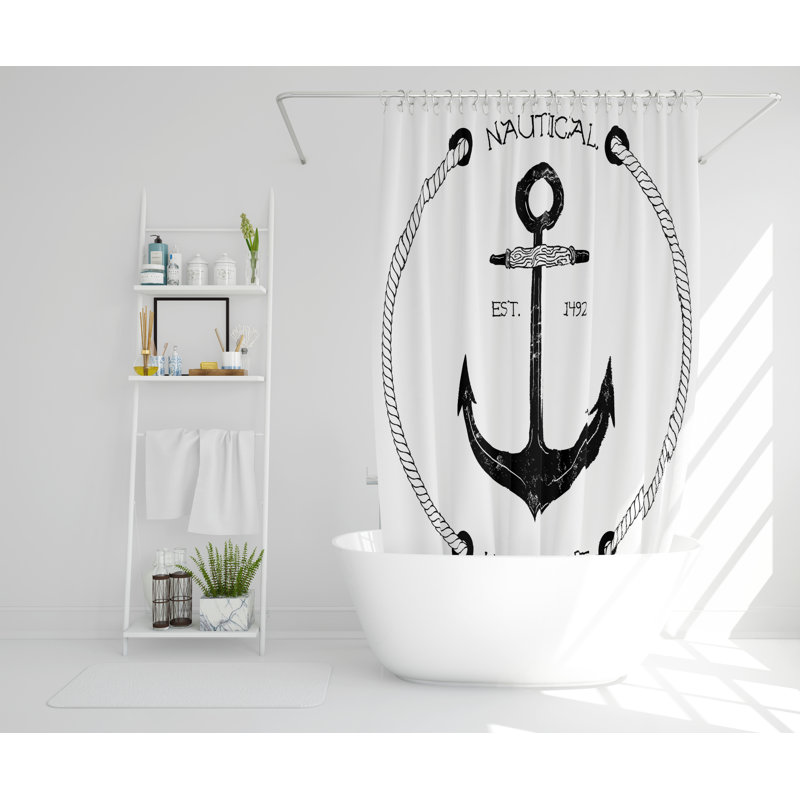Celia Polyester Shower Curtain, 168cm H x 168cm W