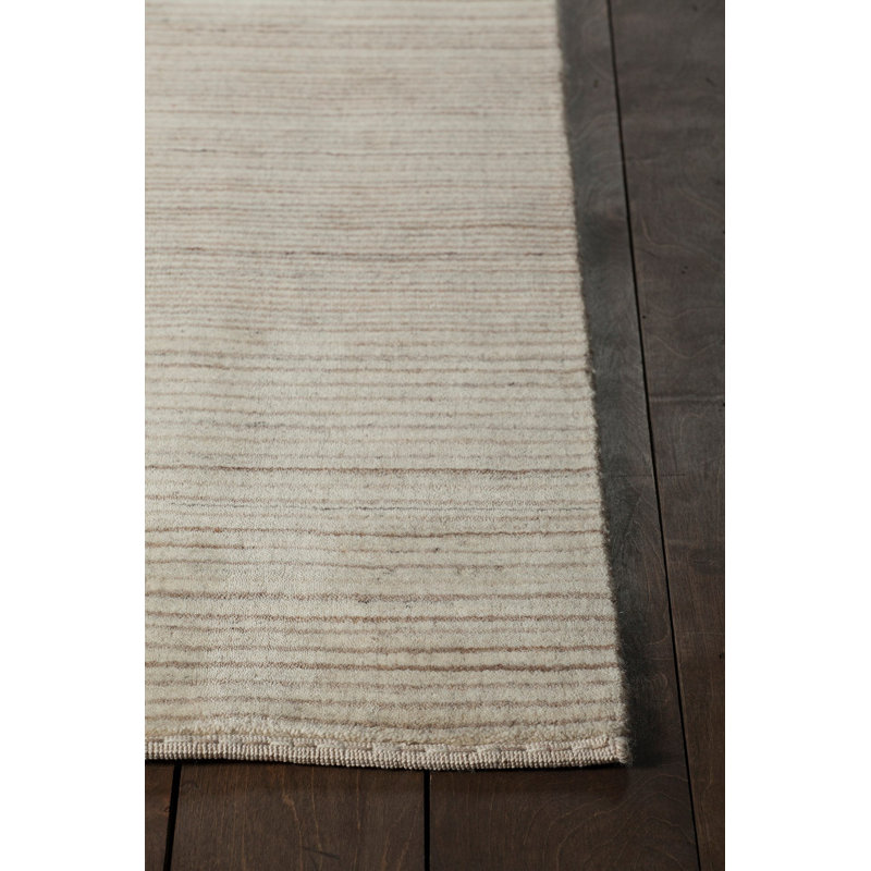 Elantra Patterned Knotted Wool Brown/Beige Area Rug, Rectangle 7'9" x 10'6"