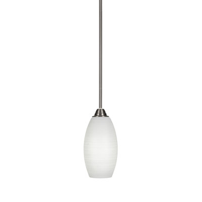 Luminaire suspendu suspendu à la tige Ahnn Paramount, fini nickel brossé avec verre de 5,5 po