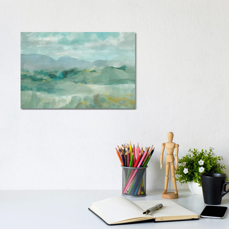 Green Mountain View by Danhui Nai - Wrapped Canvas Painting, 20.32 cm H x 30.48 cm W
