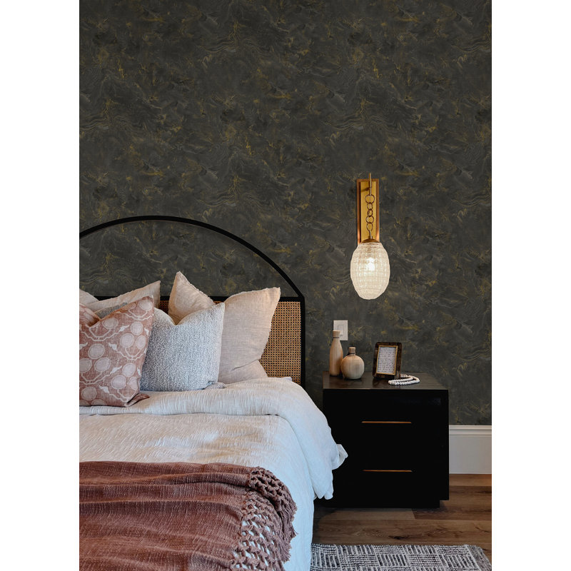 Rouleau de papier peint L 33 pi x l 21 po Baileyrae, Noir