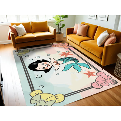 Tapis pour enfants East Urban Home Mermaids
