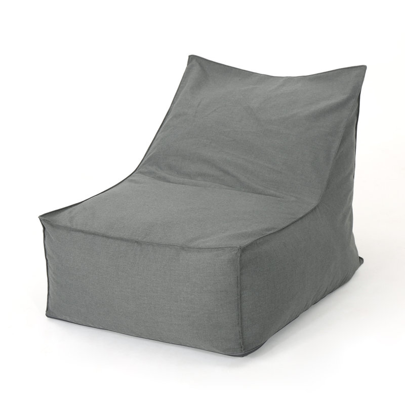 Fauteuil à billes et chaise longue Trule, Polyester gris foncé