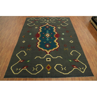 Tapis oriental géométrique Kilim 10 x 13