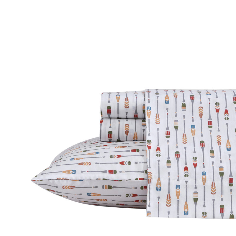 Ensemble de draps en percale de coton Shasta Lake , Ensemble de draps pour lit double avec 2 taies d'o