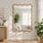 Natural Wood 30"x40" Wavy Rectangle Solid Wood Frame Decorative Mirror