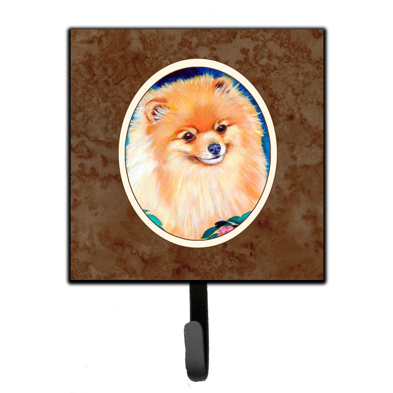 Pelin Metal Wall Organizer with Key Hooks, Brown/Orange, Pomeranian