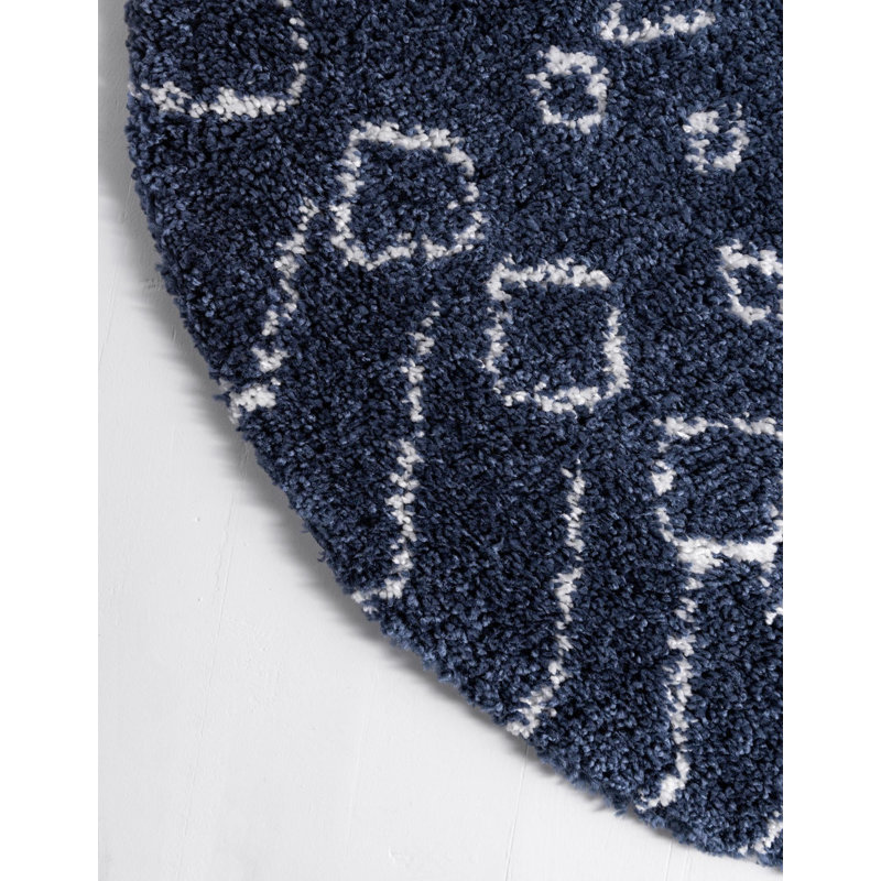 Paquette Geometric Shag Area Rug, Round 152cm
