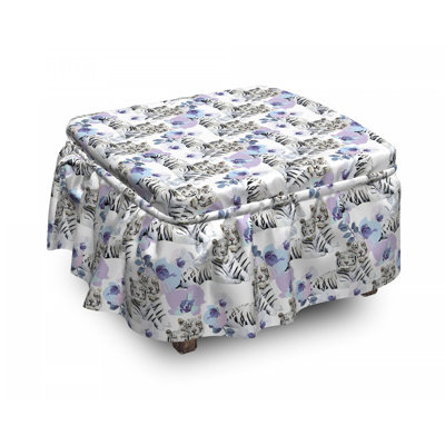 Housse pour repose-pieds léopards avec fleurs