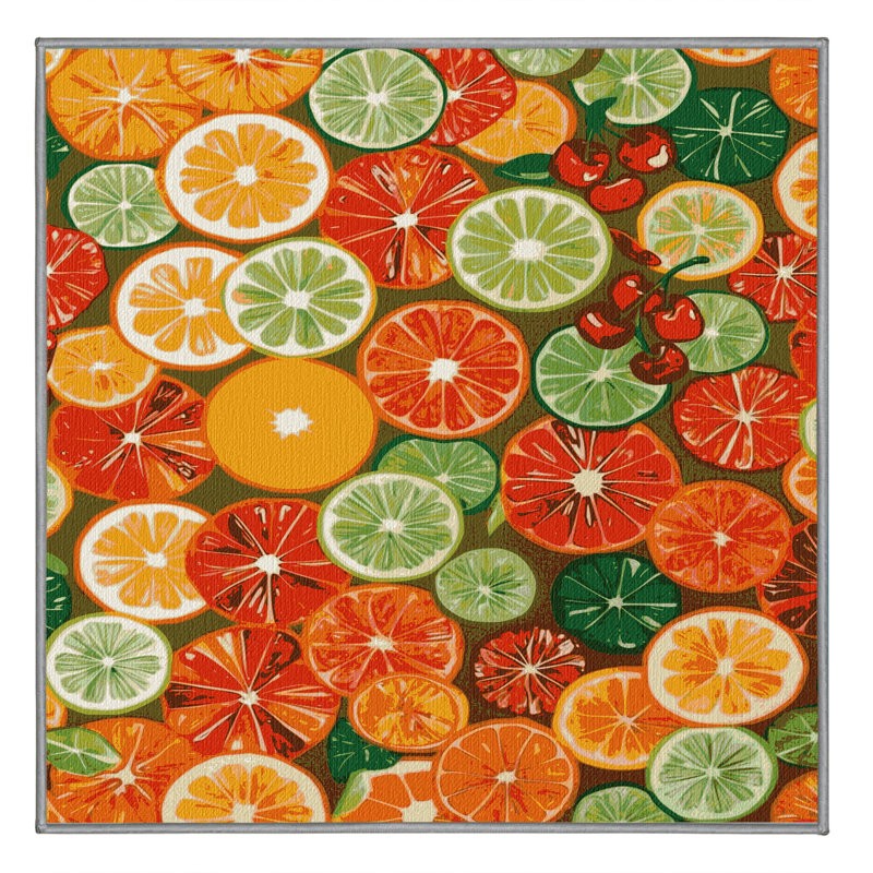  Tapis lavable à fruits confits, Carré 4 pi