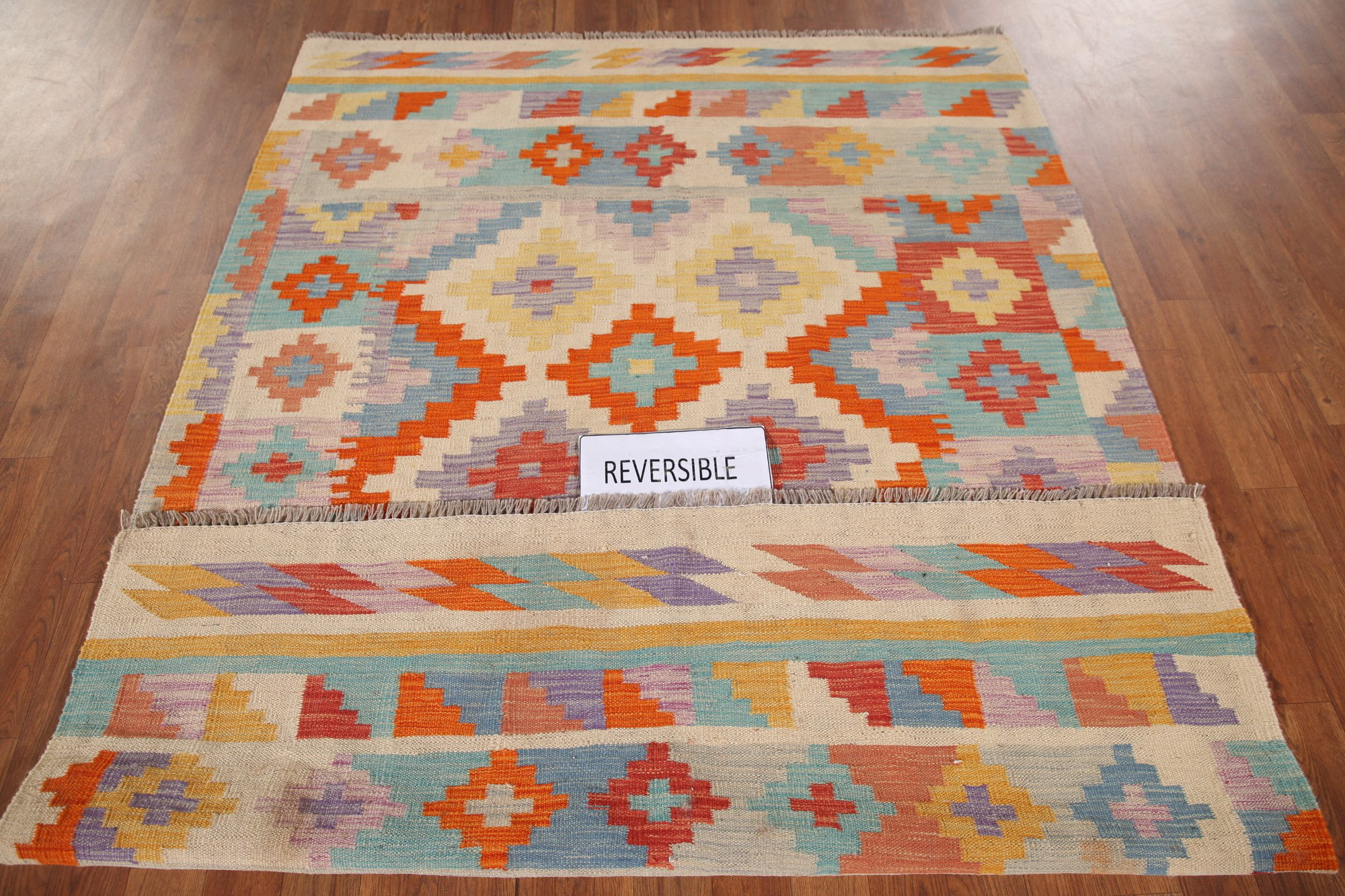 Dakota Fields Geometric Wool Kilim Oriental Rug 5x7 | Wayfair