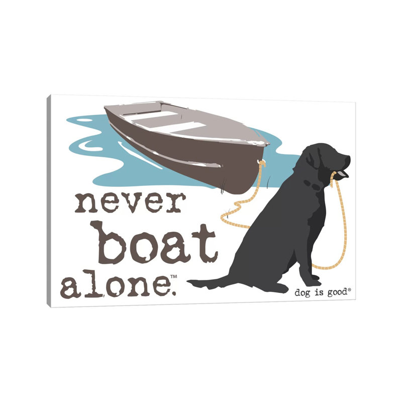 Never Boat Alone II by Dog Is Good And Cat Is Good - Wrapped Canvas Gallery-Wrapped Canvas Giclée