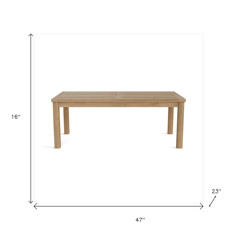 Table basse d'extérieur en bois massif naturel 47 po