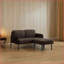 Canapés-lits: causeuse moderne 2 places avec repose-pieds, causeuse en tissu brun noyer pour petit salon, chambre à coucher | Noyer brun | Tissu-1985229977-1985229979-1985229982