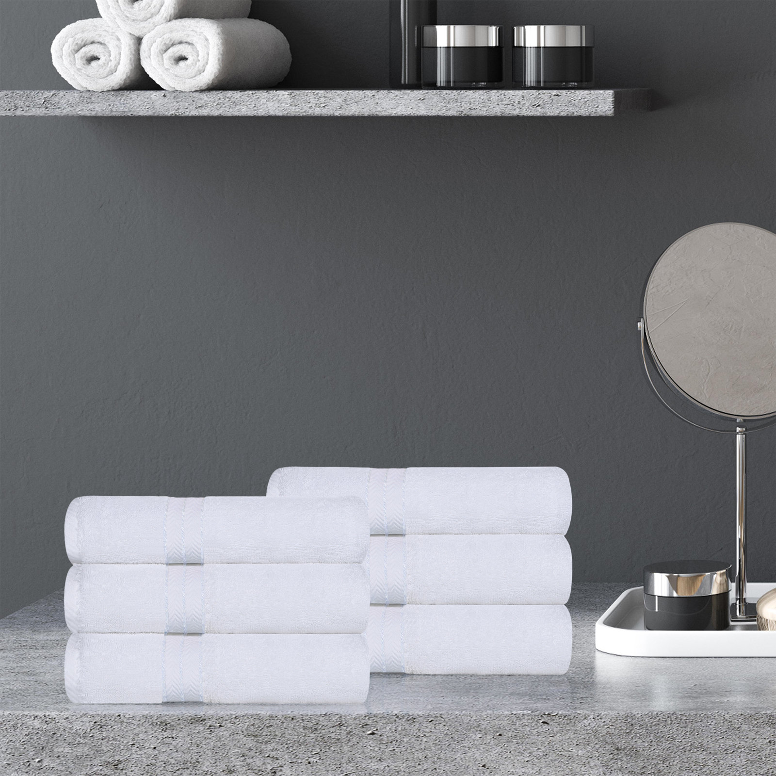 Josann Turkish Cotton Hand Towel Set, White