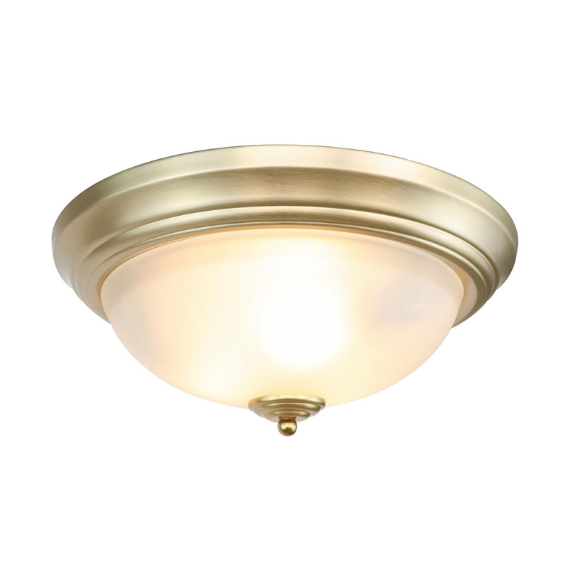 Luminaire de plafond doré à 2 lumières encastrées pour plafonnier moderne à 2 lumières pour la salle de bain, le vestibule, le couloir, le salon, la cuisine