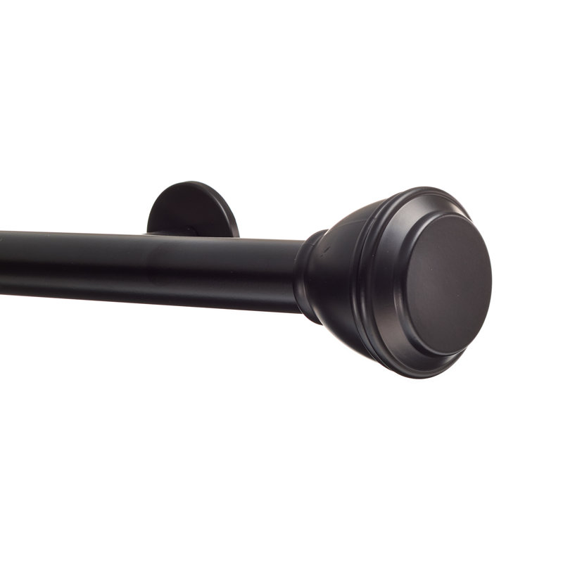 Blaze Single Traverse Curtain Rod, Black