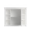 Armoire de rangement murale 35 po x 28 po avec miroir, 6 tablettes ouvertes, design moderne et fonctionnel-1431475712