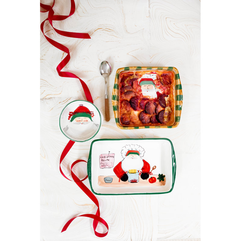 Old St. Nick Rectangle Earthenware Baker