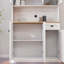 Kitchen Pantry Storage Cabinet with Microwave Countertop and Adjustable Shelves