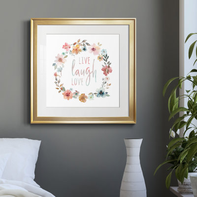 Live Laugh Love - Reproduction d'art textuel sur papier encadré