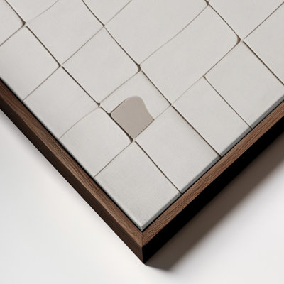 Pieces V - Sculpted Modular Relief In Architectural Neutrals Print by Alma