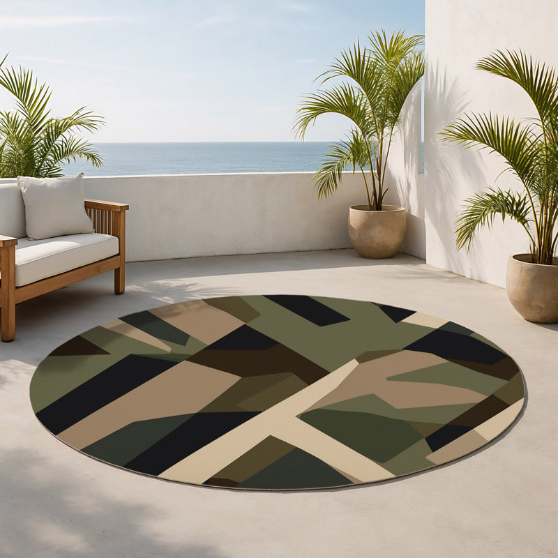 Lattice Scope Indoor And Outdoor Area Rug, Round 5'