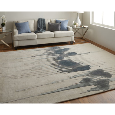 Tapis ivoire / bleu / gris Ramiro