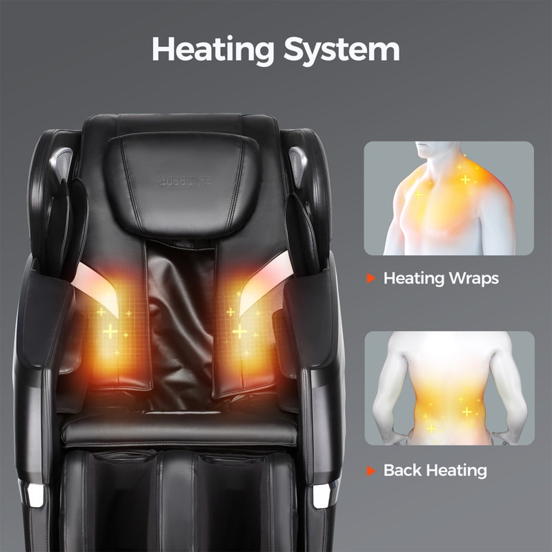 Faux Leather Heated Massage Chair, Black