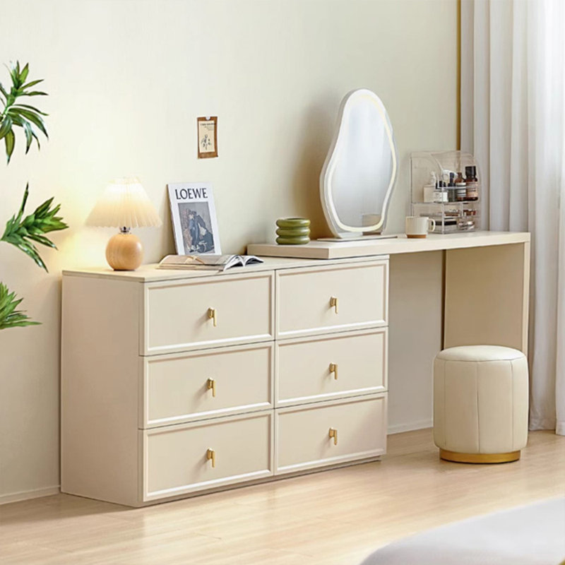 Coiffeuse avec miroir lumineux, 6 tiroirs