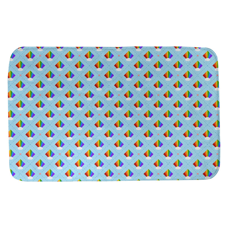 Tapis de salle de bain arc-en-ciel argyle Avicia, l 17 po x L 24 po