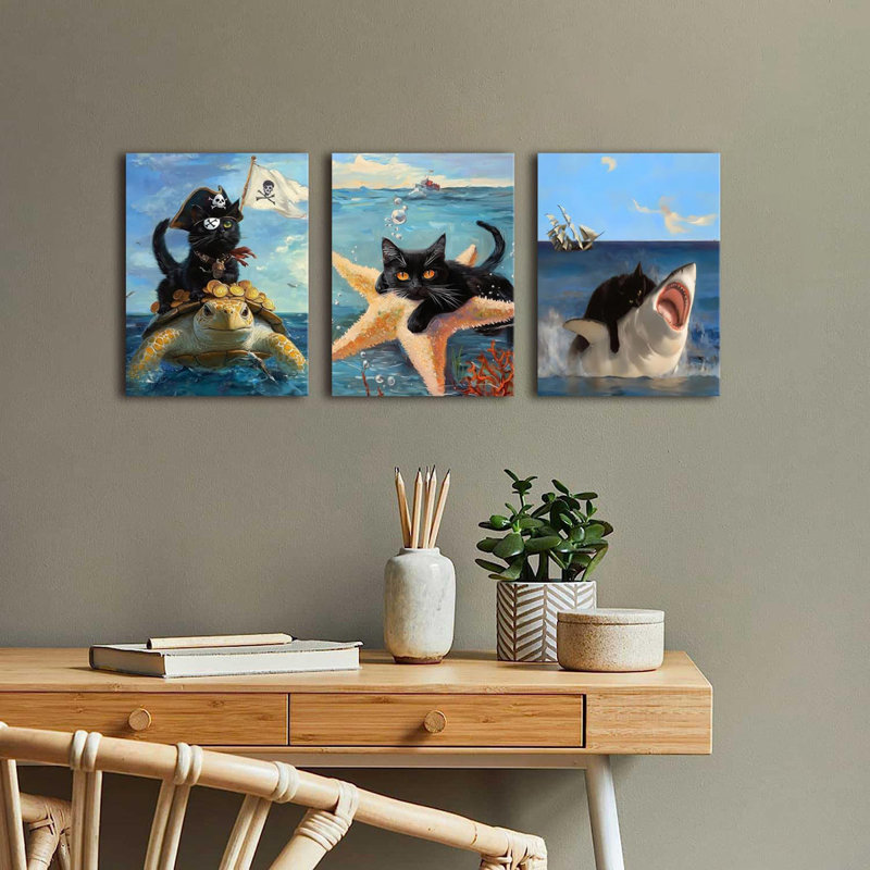3 Piece Wrapped Canvas Print, 60 cm H x 40 cm W