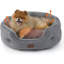 Lit pour chien et chat rond pour petits animaux de compagnie, nid lavable en peluche avec base antidérapante, intérieur-135269486-135386738