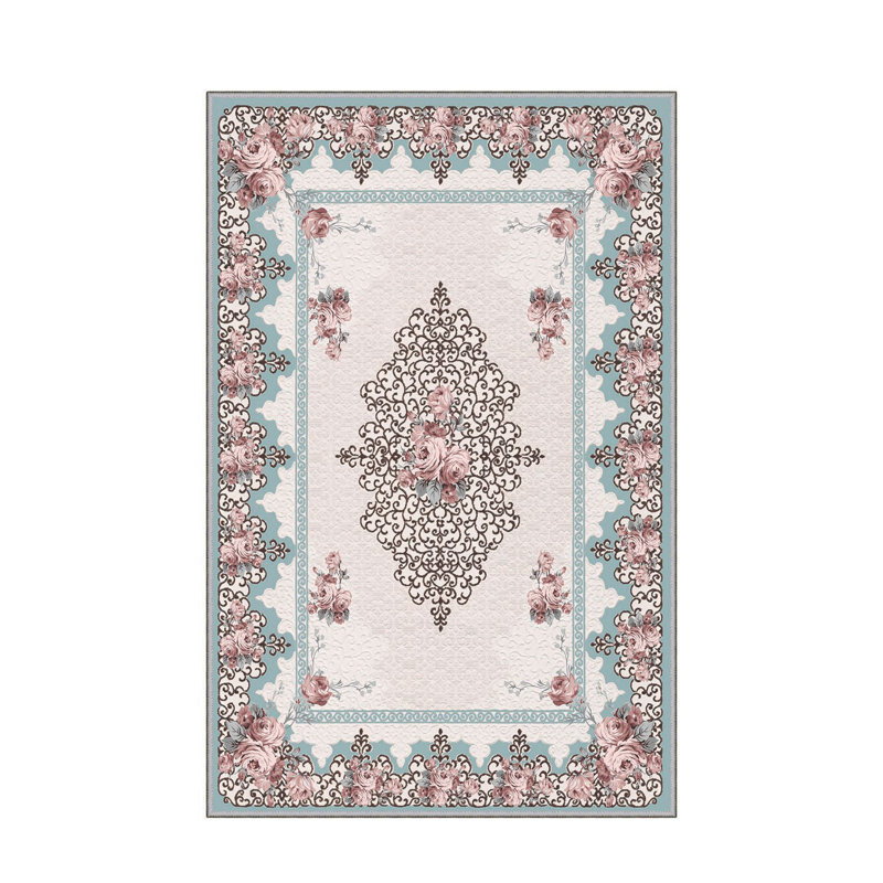 Stylish Hall Carpet (3.3 x 6.6 ft), 100% Polyester, 0.3 in Pile Height | Antibacterial, Non-Slip PVC Felt Dot Underside | Machine Washable, 3D Digital Print, Durable & Easy to Clean | Perfect for Entryway & Living Areas