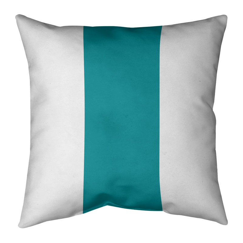  Housse de coussin Euro, Blanc / aqua, Polyester sergé