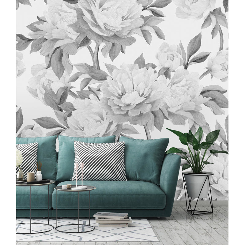 Panneau mural 4 pièces pivoines Kuala, L 8,33 pi x l 100 po