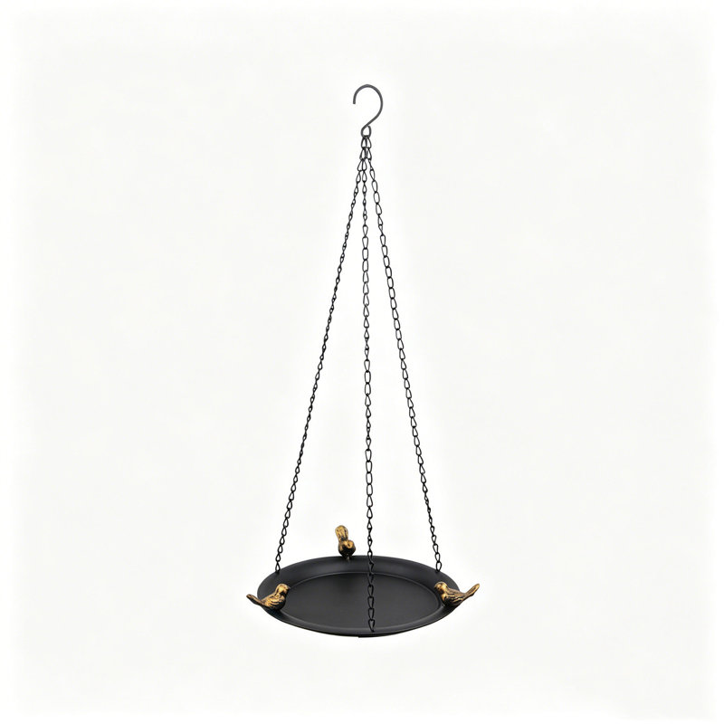 Récipient à grain suspendu classique de 65 cm de haut pour les petites créatures volantes, 9,65 po x 9,65 po x 25,59 po, noir