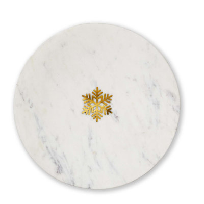 Snowflake Marble Serving Board Serveware for Christmas Entertaining