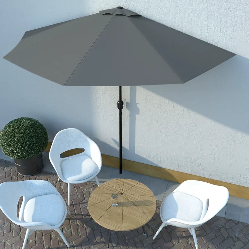 Hudson Oaks Balcony Parasol, Anthracite, 87.4" H x 106.3" W